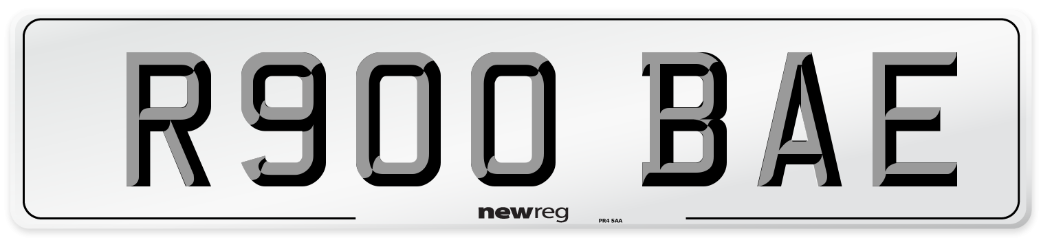 R900 BAE Number Plate from New Reg